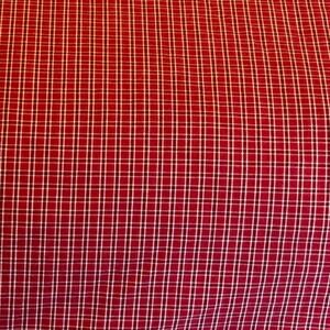 Nautica Queen Size Tattersal Red White Plaid 100% Cotton Bed Skirt 15" Drop